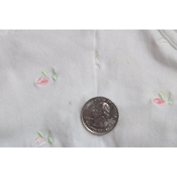 Vintage Victorias Secret Teddy Small 34B White Cotton Embroidered Pink Rose Buds - Picture 8 of 10